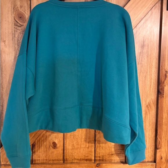 All In Motion Women’s Cotton Crewneck Crop Sweatshirt - Turquoise - Size Xxl - Picture 4 of 6